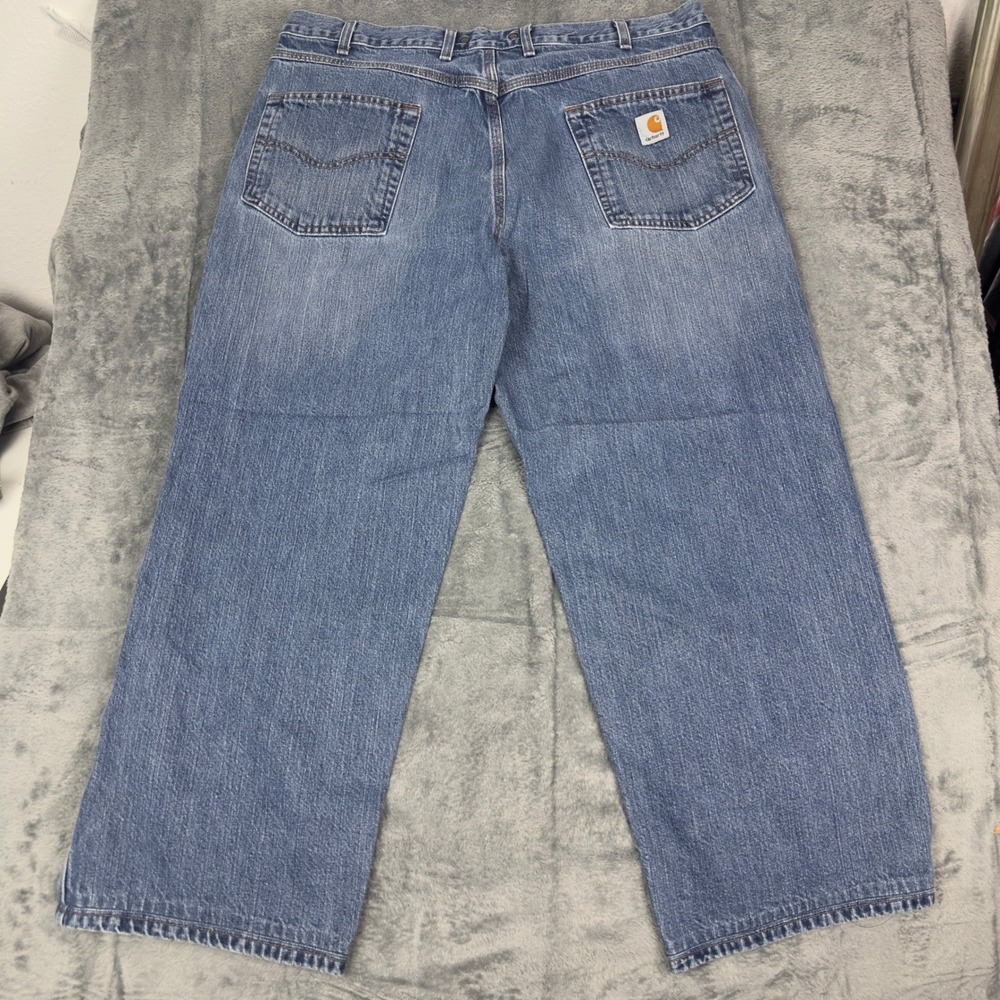 Vintage Carhartt B189 DKV Loose Fit Work Jeans Mens 40x28 Light Wash Denim
